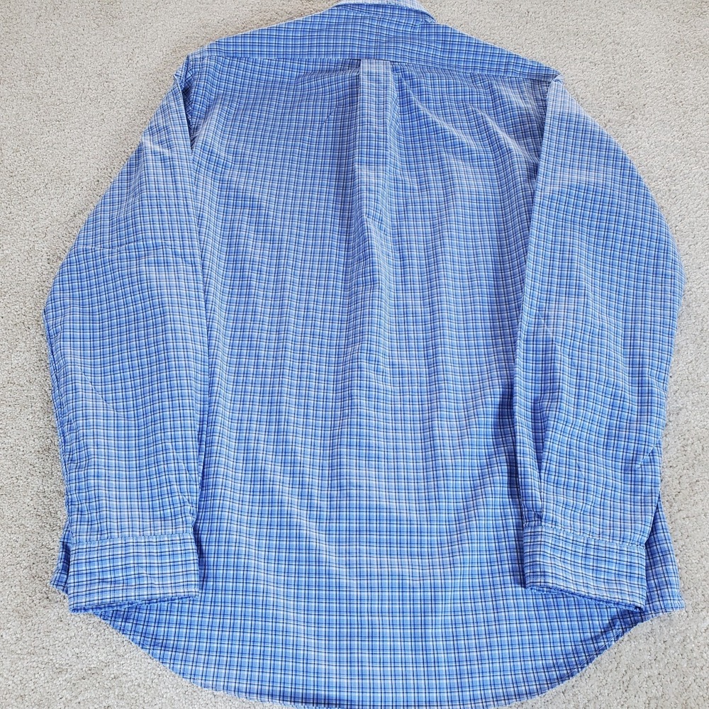 Ralph Lauren Men's Button Down Shirt Size M Blue Check Long Sleeve - Picture 3 of 15